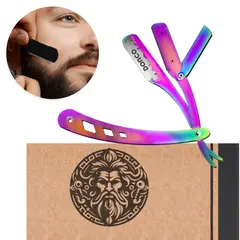 GENERICO - Maquina Acero Navaja Clasica Afeitar Plegable Barba +hojas Rainbow