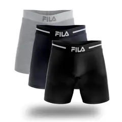 FILA - Pack x3 Bóxer Largo Pretina Ancha Multicolor