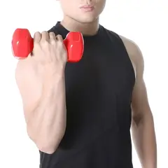 ALPHA GYM - Pesas de vinil 2 kg Mancuernas antideslizantes fitness