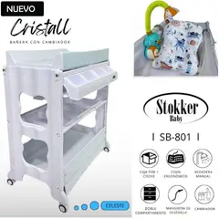 STOKKER BABY - Bañera con Cambiador Cristall Celeste