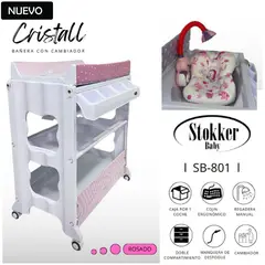 STOKKER BABY - Bañera con Cambiador Cristall Rosado