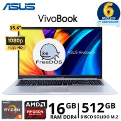 ASUS - Laptop VivoBook M1502YA-NJ544, 15.6"FHD, AMD Ryzen 5 - 7430U, Ram 16GB, SSD 512GB, FreeDos