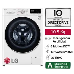 LG - LAVADORA 10.5 KG CARGA FRONTAL AIDD INTELIGENCIA ARTIFICIAL WM10WVC4S6 BLANCO