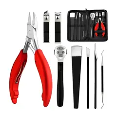 GENERICO - Set Pedicure Acero Inoxidable 8 Piezas Rojo