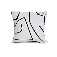 GENERICO - Cojin Minimalista Rayas Negras 50 x 50 cm