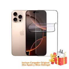 APPLE - Iphone 16 Pro Max 256GB Esim Desert Titanium + Mica Hidrogel y Cargador 20w Original