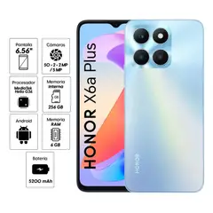 HONOR - CELULAR X6A PLUS 6GB RAM 256GB PLATA ESTELAR