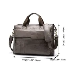 GENERICO - Maletin de Cuero Patmos Mod8615 Gris