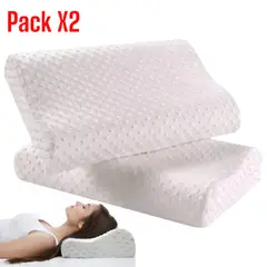 OEM - Combo X2 Almohada Ortopedica Evita Ronquidos Viscoelastica 2 Piezas