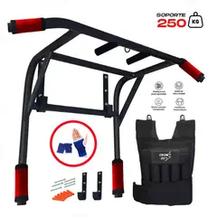 HOLGU - Barra Dominadas 2 en 1 chaleco 10kg Guantes Regalo