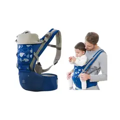 GENERICO - Canguro Ergonómico Portabebé Ballenita 3 en 1 Azul para Niño