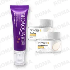 BIOAQUA - PACK CREMA BLANQUEADORA DE ZONAS y 2 CREMAS ACLARANTES DE ARROZ