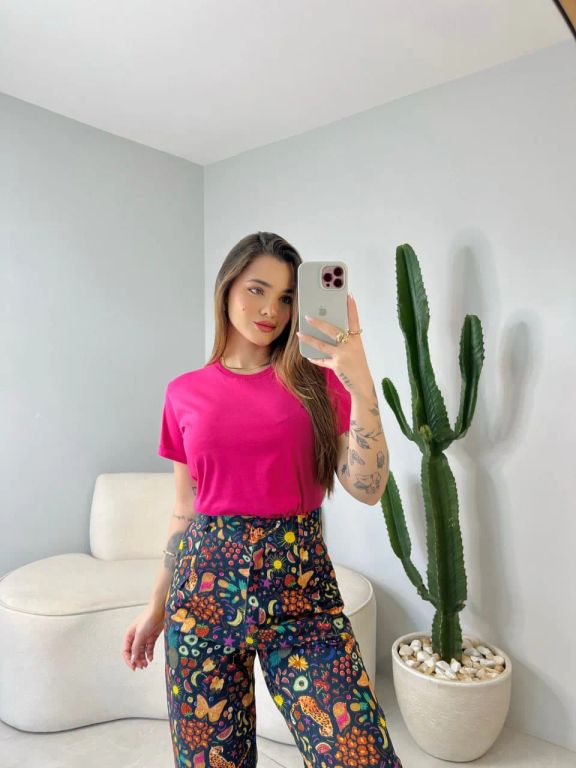 Polo básico manga doblada MUJER