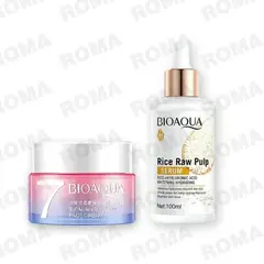 BIOAQUA - PACK CREMA HIDRATANTE VEGANA Y SERUM DE ARROZ CON ÁCIDO HIALURONICO