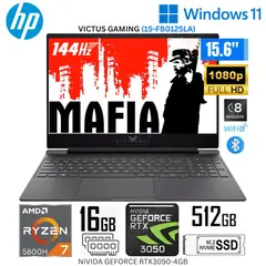 HP - Laptop Victus Gaming 15-FB0125LA Ryzen7-5800H 16GB RAM 512GB SSD 15.6" FHD RTX3050-4GB WIN 11