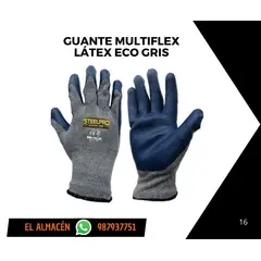 STEELPRO - GUANTES MULTIFLEX LÁTEX ECO GRIS - PACK X 12