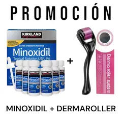 KIRKLAND - Minoxidil Liquido Kirklands CAJA SELLADA + 1 Dermaroller 0.5mm