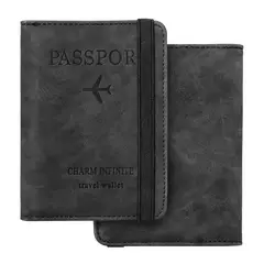 GENERICO - PORTA PASAPORTE TRAVEL WALLET CARTERA BILLETERA GRIS