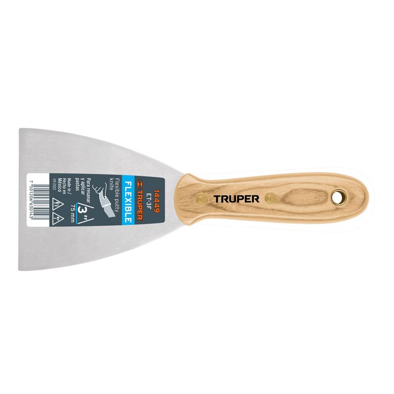 Espátula flexible 3 con mango de madera 14449