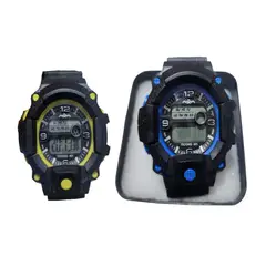 GENERICO - Set de 2 relojes pulsera con luz cronometro fecha - 1C