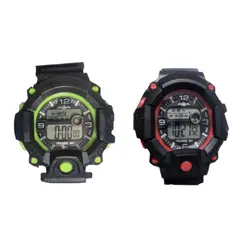 GENERICO - Pack x2 relojes pulsera con luz cronómetro y fecha - 1C