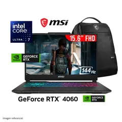 MSI - LAPTOP CYBORG 15 AI A1VFK-210PE 15.6" FHD CORE ULTRA 7 RTX4060-8GB 16 RAM 512GB SSD + MOCHILA