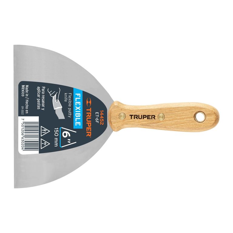Espátula flexible 6 con mango de madera 14452