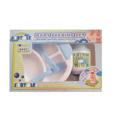 SANTOLEE - Set de Plato Térmico y Tomatodo Celeste -