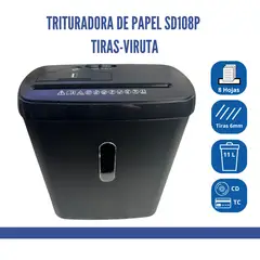 GENERICO - Trituradora de Papel A4 Eléctrico SD108P - Tiras- Viruta
