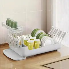 HYGGE - Escurridor de Platos Dos Niveles con Soporte para Copas