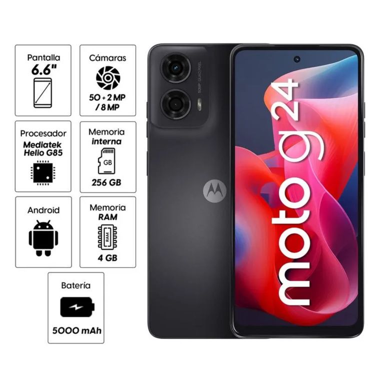 CELULAR MOTO G24 4GB 256GB 6.6" GRIS