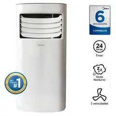 MIDEA - Aire Acondicionado Portátil 9000 BTU MPPH-09CRN1-NB4 Blanco