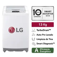LG - Lavadora Carga Superior 13 Kg WT13WPBK Blanco
