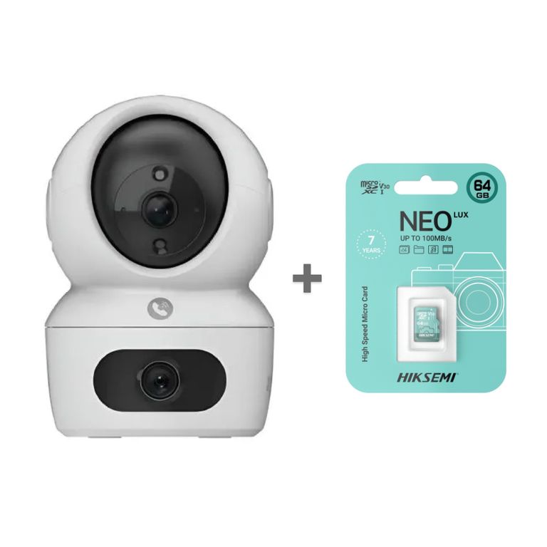 Cámara de Seguridad para Interiores H7C 4MP + 4MP 2K⁺ + SD 64GB