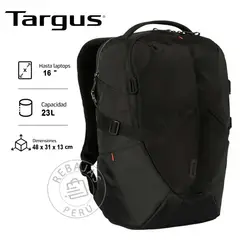 TARGUS - Mochila Terra Ecosmart 16 23L Black - Ecológica y Funcional