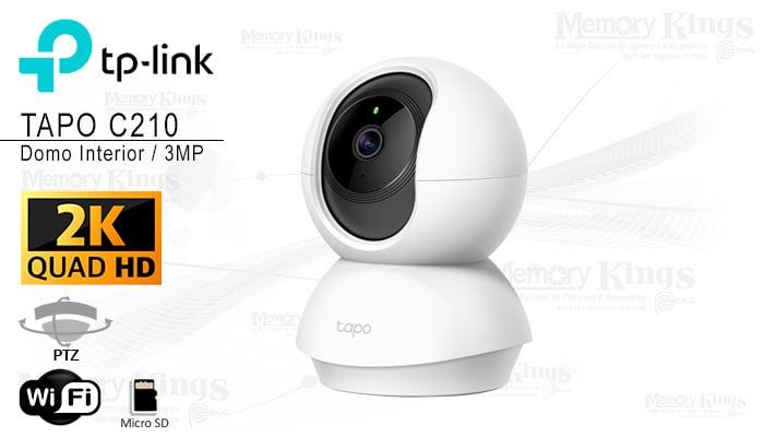 Cámara de Seguridad para Interiores TAPO C210 2K 3mp + SD 64GB