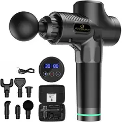 VICTORIA - Pistola de Masaje Muscular Profesional con 6 Cabezales, 30 Velocidades