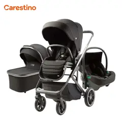 CARESTINO - Coche de Lujo Travel System -GALES- Negro