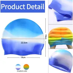 GENERICO - Gorra de natación de silicona para unisex multicolor