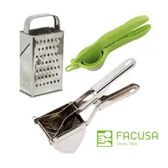 FACUSA - Prensa papas de con Exprimidor de Limon y Rayador de Regalo
