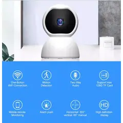 GENERICO - Cámara Vigilancia Inalámbrica V380 360° Wifi Hd - Color Blanco