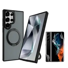 GENERICO - Funda Giraoria 360 para Galaxy S25 Ultra + Hidrogel Hd Ambos Lados