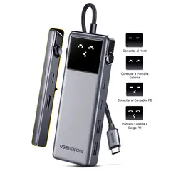 UGREEN - Adaptador Hub Tipo C 6 En 1 Premium HDMI Robot Smart