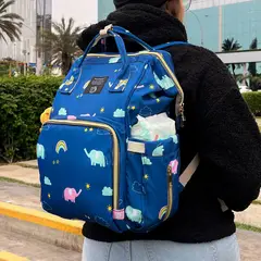 GENERICO - Mochila Pañalera Blue Elephant