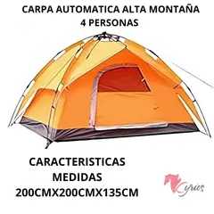 NO LOGO - Carpa Automática Alta Montaña Para 4 Personas