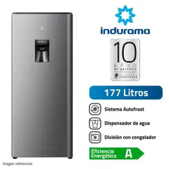 INDURAMA - REFRIGERADORA RI-289D CON DISPENSADOR 177LITROS CROMA