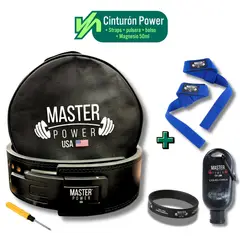 MASTERPOWER - CINTURON - MASTER POWER + STRAPS AZUL + MAGNESIO 50ML