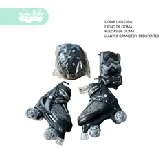 GENERICO - PATIN 4 RUEDAS DE NIÑA MODELO MIREY BLACK S 30 -33