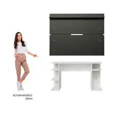 BARAKA HOME - Escritorio Gamer con Wall Panel Butor - Blanco