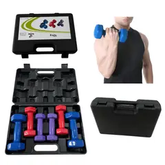 GENERICO - MALETIN DE MANCUERNAS DE VINIL 10 KG SET DE PESAS ANTIDESLIZANTES